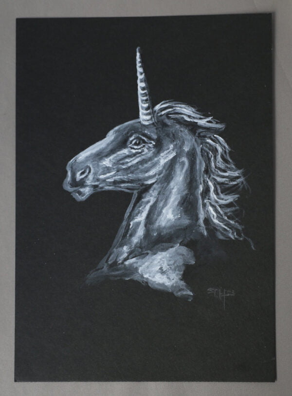 eenhoorn schilderij acrylverf